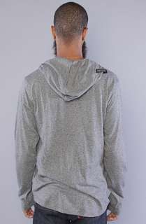 LRG The Agrocult Long Sleeve Hooded Henley in Black Marble Heather 