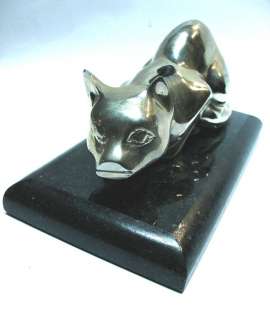 Nice bronze cat art deco style on marble base  