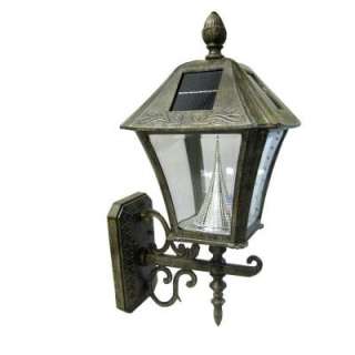 Baytown 17 in. Weathered Bronze Wall Mount Solar Lamp with 6 Solar LED 