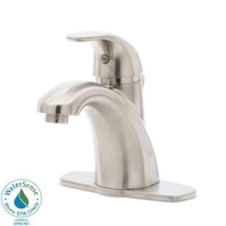   Handle Mid Arc 4 in. Centerset Bathroom Faucet in Brushed Nickel