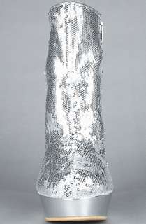 Sole Boutique The Landi XIV Boot in Silver Sequins  Karmaloop 