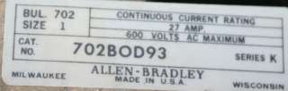 Allen Bradley NEMA SIZE 1 CONTACTOR 4 Pole 702 BOD93 702  