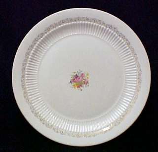 Vintage Cake Plate Royal China Rose Basket 22K Gold  