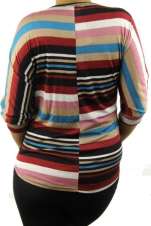 DEALZONE   Gorgeous Multi Colored Stripe Top Red 3X NEW  