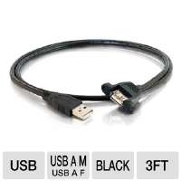 Click to view CTG 3ft USB 2.0 A Male to A Female Panel Mount Cable 