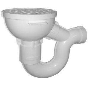 in. PVC Floor Drain and Trap with 7 5/8 in. Strainer for PVC Pipe 