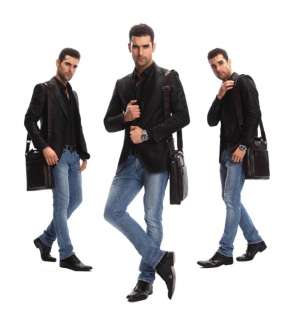 New real leather mens shoulder bag handbag Messenger Bags black 0955 
