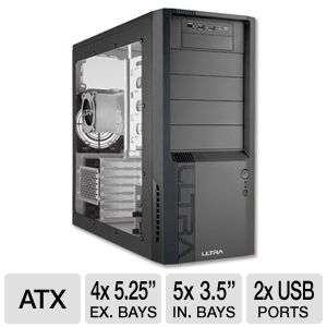 Ultra X Blaster ATX Black Mid Tower Case with Clear Side, Front USB 