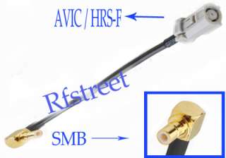 Pigtail SMB Plug right angle to AVIC jack cable RG174 15cm