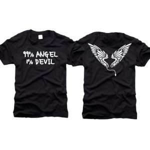 99% Engel / 1% Teufel   99% Angel / 1% Devil   T Shirt   Gr. L  