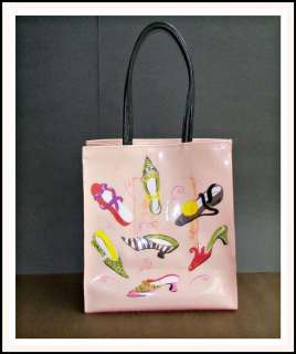   Museum of ART Pink Vinyl TOTE Bag PURSE Shoes Slippers Design  