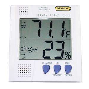  Tools Wireless Digital Thermo Hygrometer with 1 Remote Sensor, 90 ft 