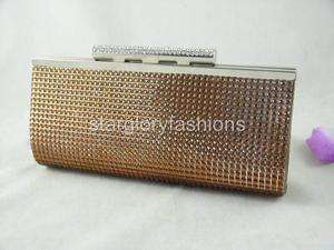 Brown Crystals Wedding/Party/Prom Purse Clutch Bag 3 Colors  