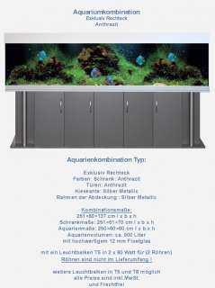 Aquarium Komplett Anthrazit 250x60x60=900 Liter  