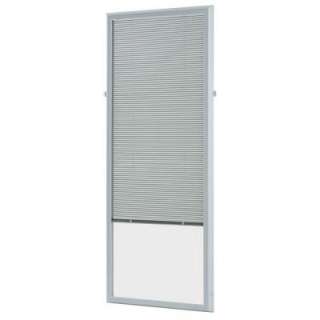   Blinds White Steel & Fiberglass Doors with Raised Frame Around Glass