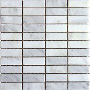   Greecian White 1 in. x 3 in. Mosaic Honed Marble Floor & Wall Tile
