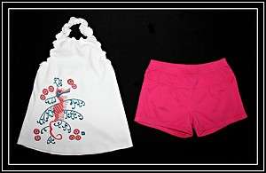 Daily Tea Collection ~ Seahorse Halter Top & Pink Shorts ~ Size 7 8 