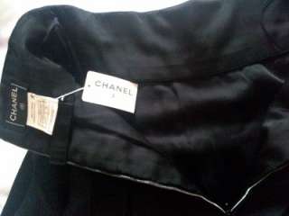 Chanel Navy Blue Silk/Satin Luxurious Fabulous Skirt   38  