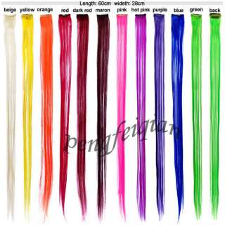   Colored Colorful Clip On In Hair Extension  Mode Fashion