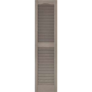Builders Edge 15 in. x 60 in. Louvered Shutters Pair #008 Clay 