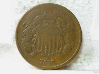 1870 FINE 2 CENT PIECE ID#D225  
