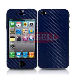 5x Carbon Fiber Skin Sticker Cover Full Body Protector For Iphone 4S 