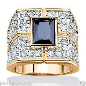 Carat Sapphire and Diamond 18k Gold Silver Ring  
