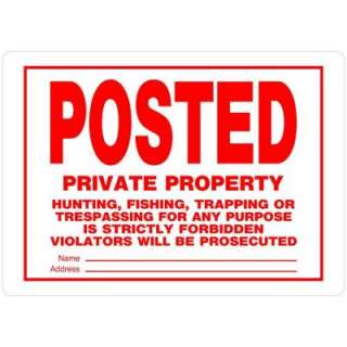   14 in. Aluminum Posted No Trespassing Sign 840159 