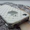   Kristalle Hard Case Cover Hülle für Apple iPhone 4 4S Weiß & Silber