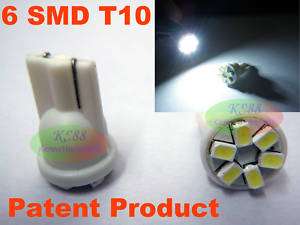 2pcs Super Bright White 6 SMD LED Wedge 194 T10 168 NSX  