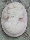 ANTIQUE HAND CARVED LEFT FACING PINK CONCH SHELL CAMEO  