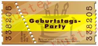 Einladungskarten Geburtstag   30 Stück Eintrittsticket  