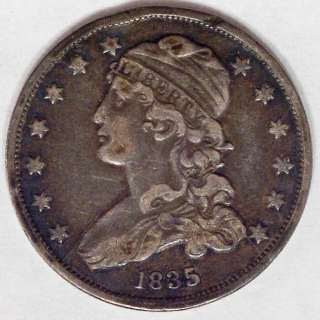 USA 1835 Capped Bust Quarter Dollar Extra Fine EF  