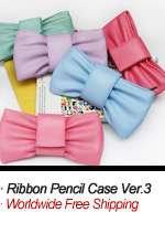Cosmetic Case Makeup Bag Pouch_RIBBON PENCIL CASE VER.2  