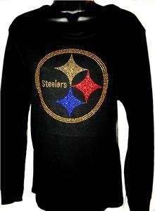 Gold Pittsburgh Steelers Bling Womens Thermal or Tank  