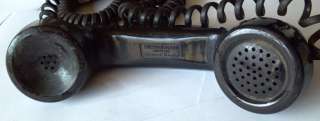 Vintage Western Electric Bell System Black Wall Telephone w/ Rotary 