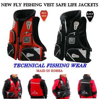   Fly Fishing Vest Safe Life Jackets Boating Water Sports Multi Pockets