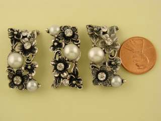 Hole Beads #3 Wedding Floral & Pearl ~Clear Swarovski  