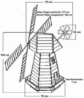 Mühle Windmühle HOLLAND Gartenmühle 79x105x137 cm NEU  