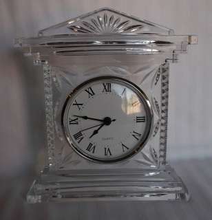 Large Czech Crystal Mantel Shelf Clock 7 3/8 x 8 1/2  