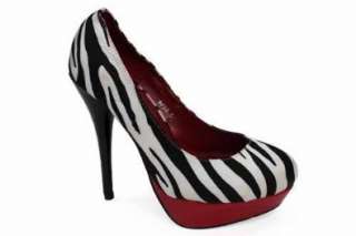 Damen Zebra Gestreifte Party High Heels  Schuhe 