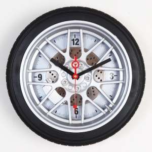 Car Tire Wall Clock 10 Diameter  