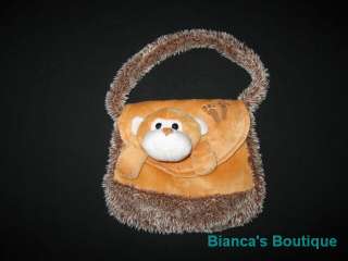 NEW Monkey Boutique Girls Furry Animal Purse Handbag  