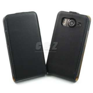 Genuine Leather Case Pouch+LCD Film For HTC Desire HD v  
