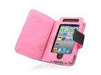 Pink Dot Wallet Flip Leather Card Holder Pouch Case Cover For iPhone 4 
