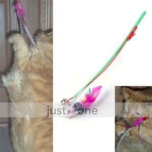   Bell The Dangle Faux Mouse Rod Roped Funny Fun Play Playing Toy  