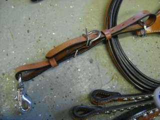 MAD COW LEATHER WESTERN SHOW BRIDLE HEADSTALL BREAST COLLAR NOSE BAND 