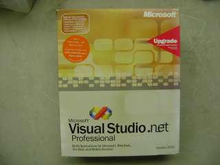 MICROSOFT MS VISUAL STUDIO .NET 2003 PROFESSIONAL PRO UPGRADE RETAIL 