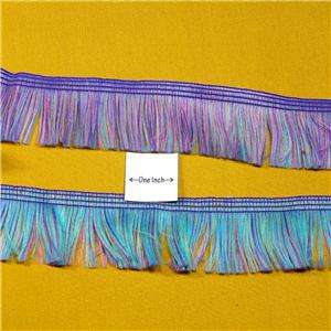   Unusual Blue & Purple Fringe Fabric Trim 1.5 Wide, By the Yard  