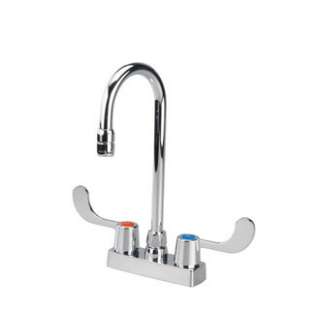   PFCFB204 Chrome Double Handle Commercial Bar Faucet with Metal Wing